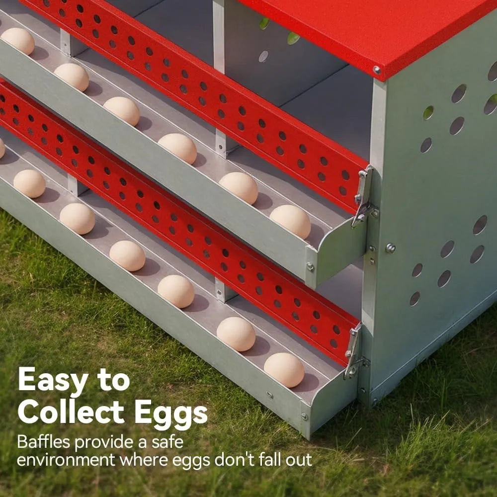 Chicken Nesting Boxes for Chicken Coop, 6 Compartments Wall-mountable.