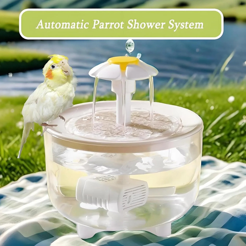 Indoor Bird Bath Fountain Automatic Shower Tub with Filter Pump Accessories Pet