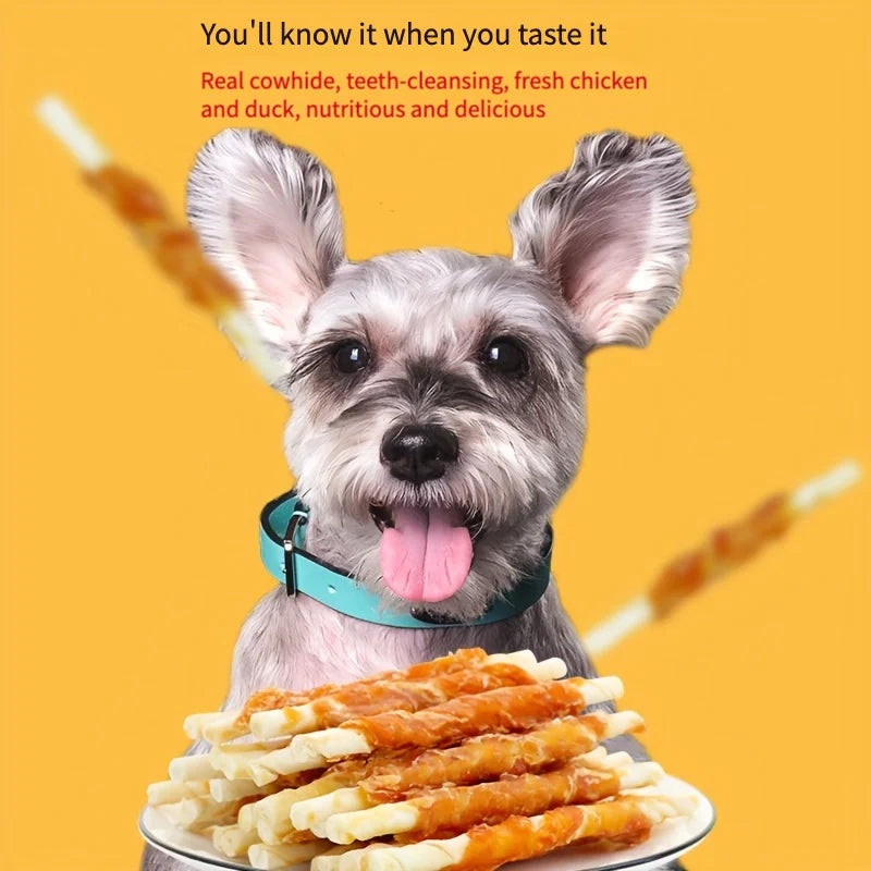 Chicken Wrapped Rawhide Sticks, Made With Real Chicken