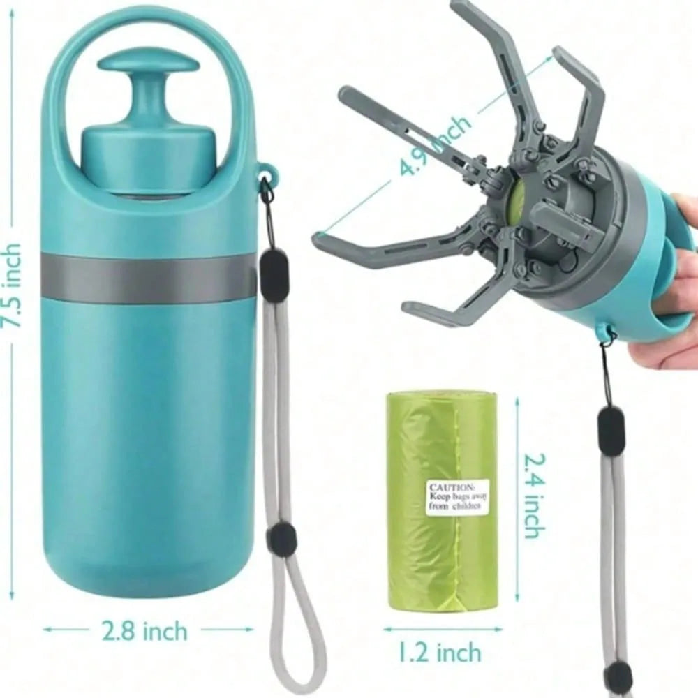 Portable Pooper Scooper No Touch Claw Pickup with Waste Bag
