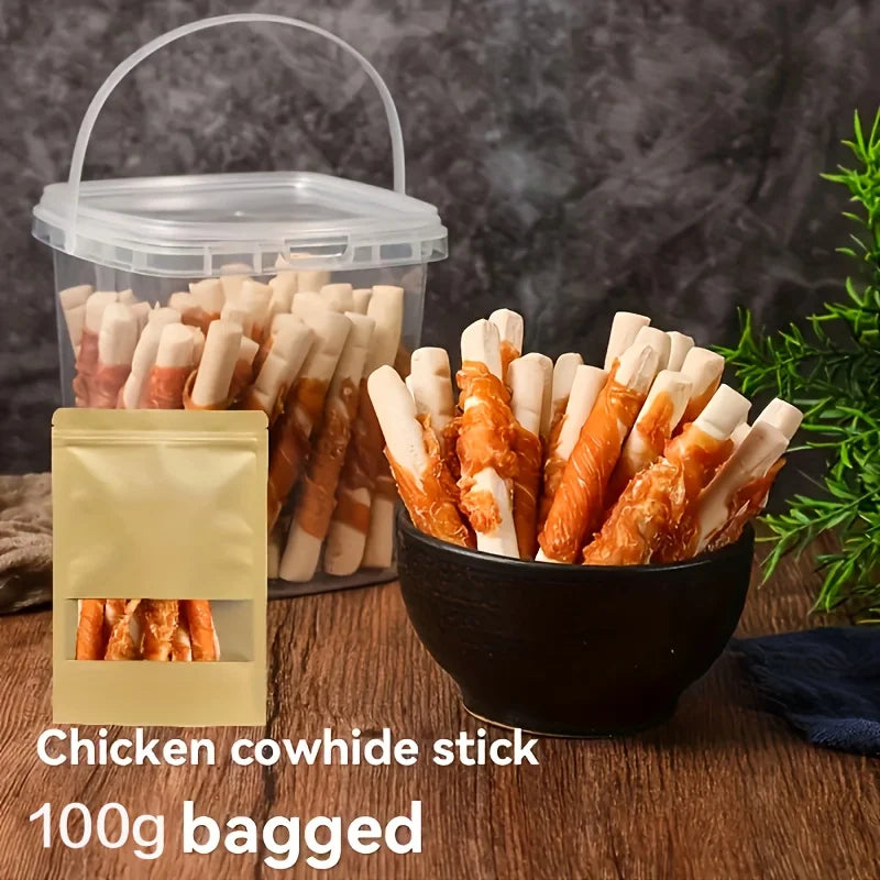 Chicken Wrapped Rawhide Sticks, Made With Real Chicken