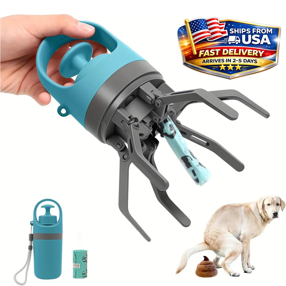Portable Pooper Scooper No Touch Claw Pickup with Waste Bag