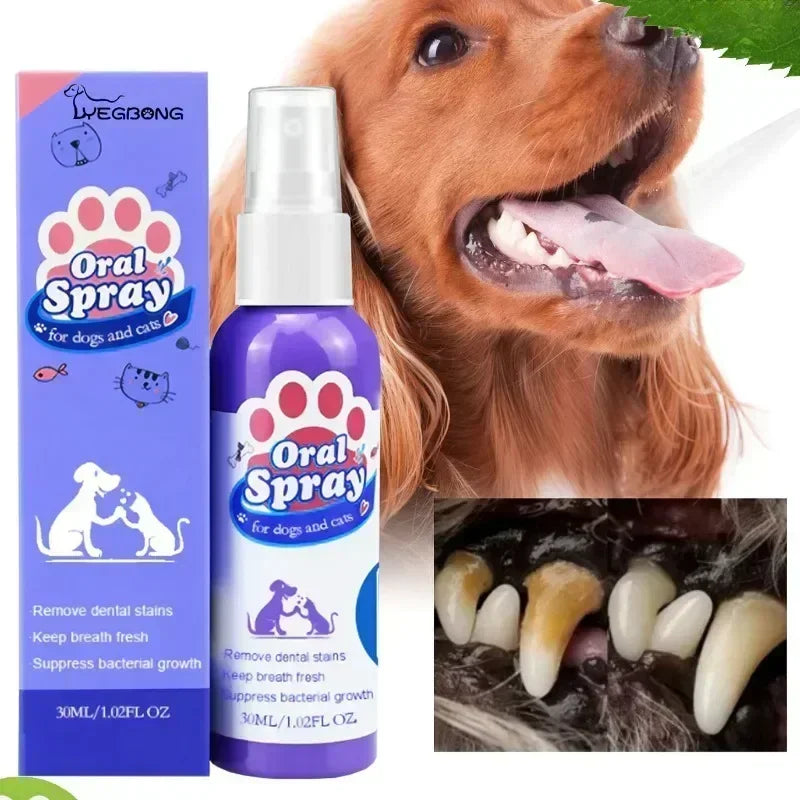 Pet Teeth Cleaning Spray ,Oral Care, Removes Tooth Stains.