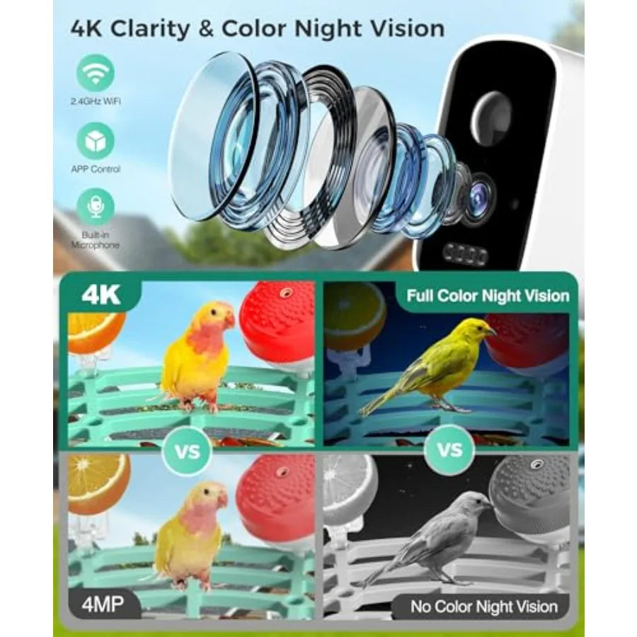 Bird Feeder with Camera 4K HD AI Birds Species Identification