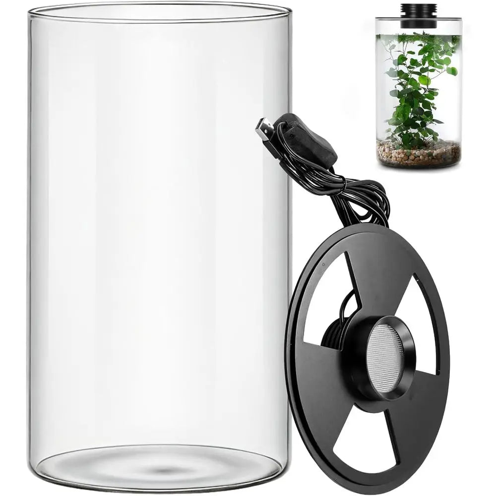 Terrarium with Grow Light - Succulent Moss, Fish Tank, Indoor Plant Growth