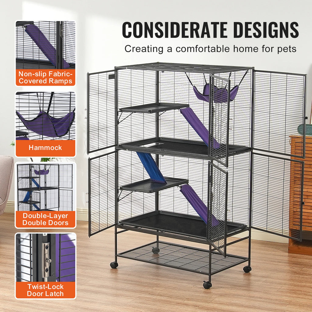Metal Cage 4-Tier  for Pet Rat Hamster Guinea Chinchilla
