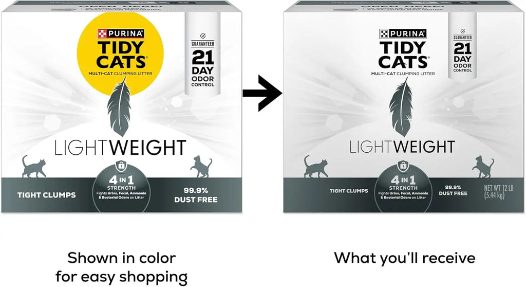Lightweight 4-in-1 Multi-Cat Clumping Litter, Odor Control, 99.9% Dust Free - 12 lb Box