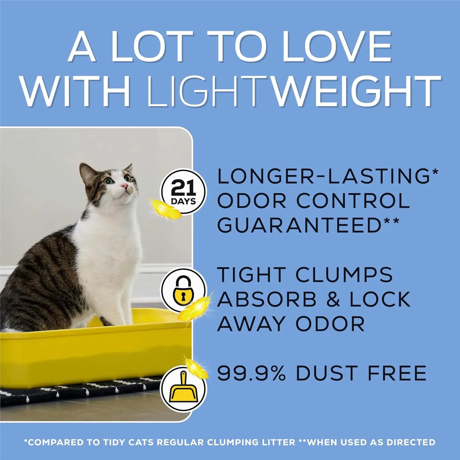 Lightweight 4-in-1 Multi-Cat Clumping Litter, Odor Control, 99.9% Dust Free - 12 lb Box