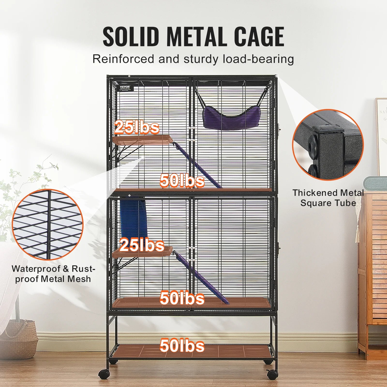 Metal Cage 4-Tier  for Pet Rat Hamster Guinea Chinchilla