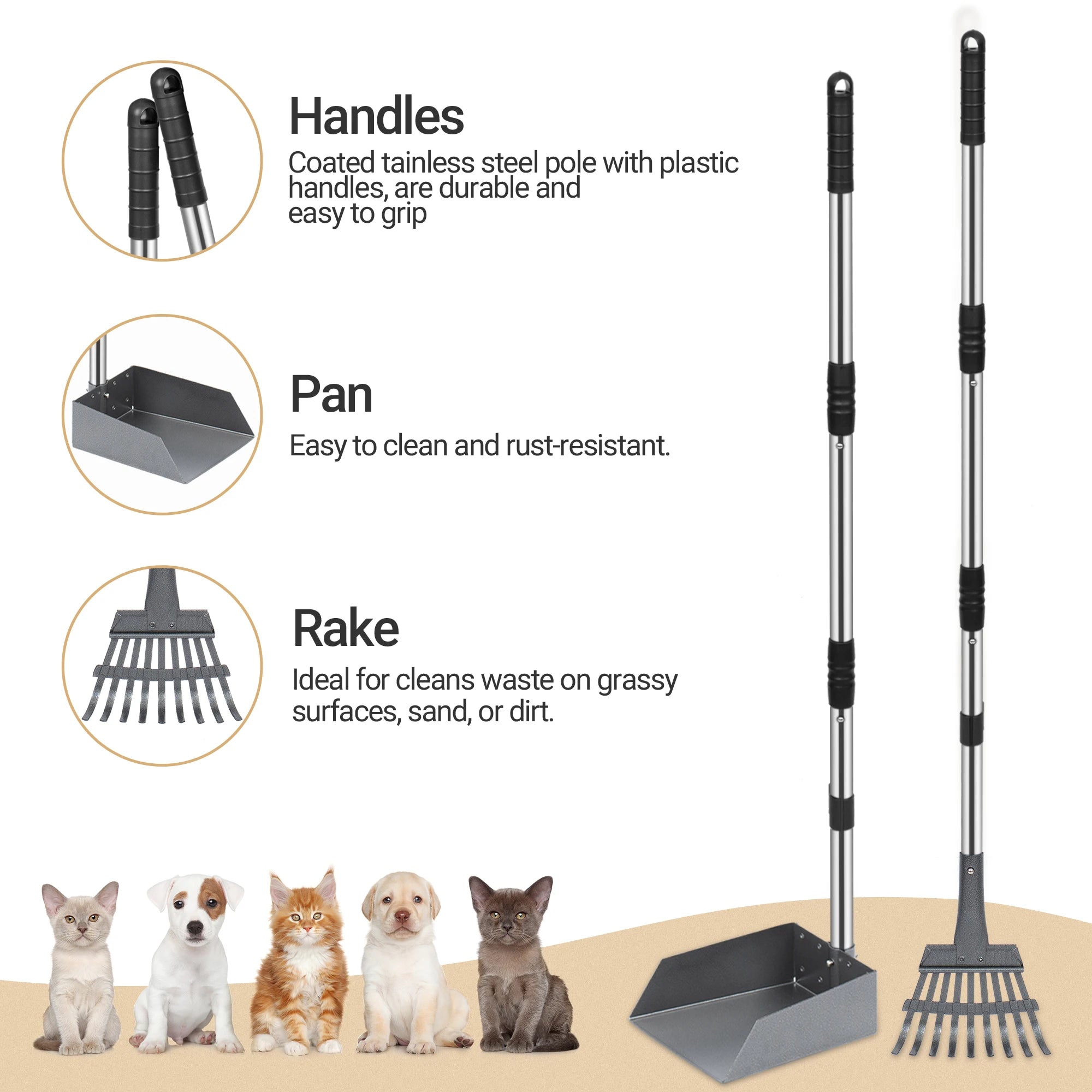 Pooper Scooper Tray and Rake Set