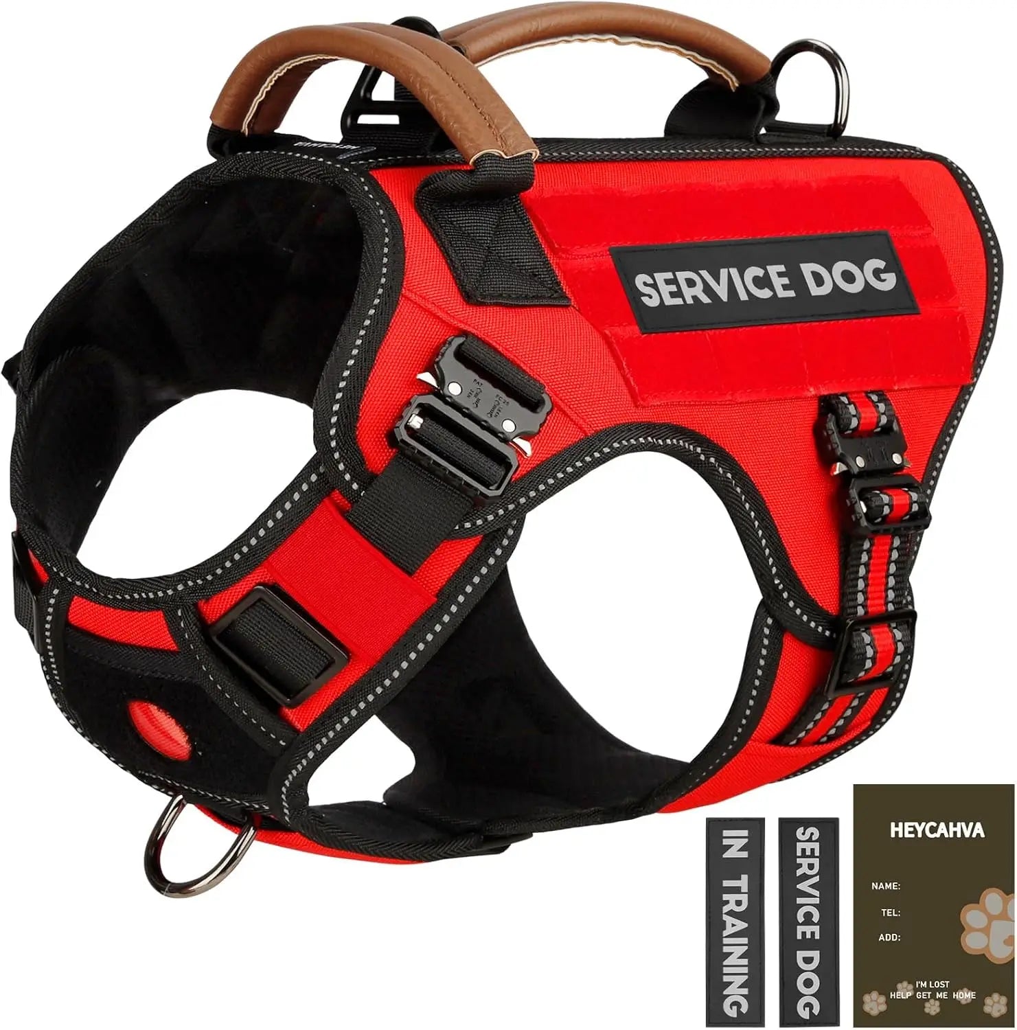 Tactical Dog Harness with Metal Buckles, Reflective No-Pull Vest for Large Medium Dogs,