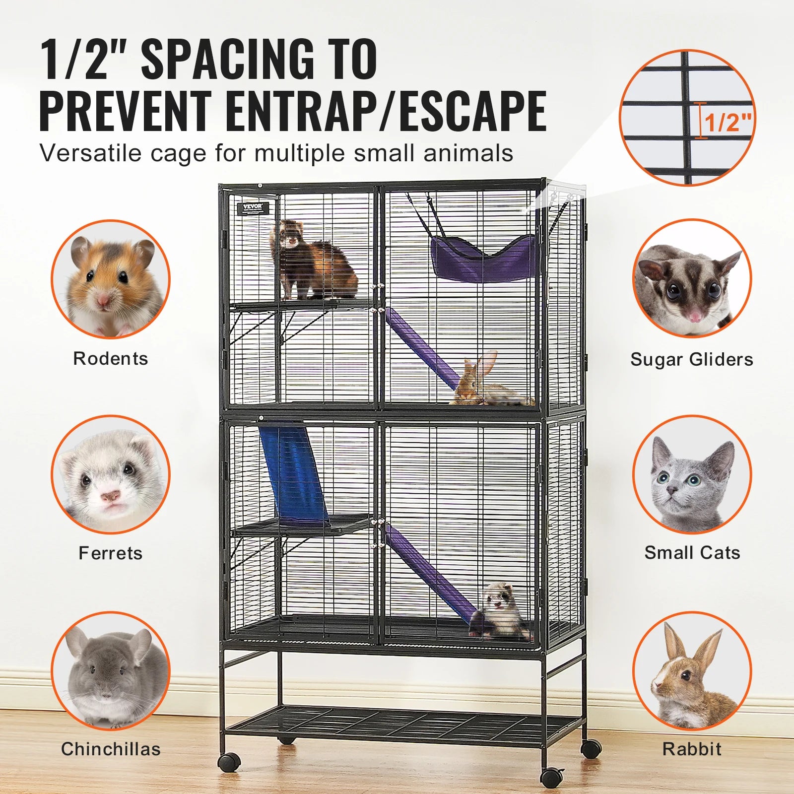 Metal Cage 4-Tier  for Pet Rat Hamster Guinea Chinchilla