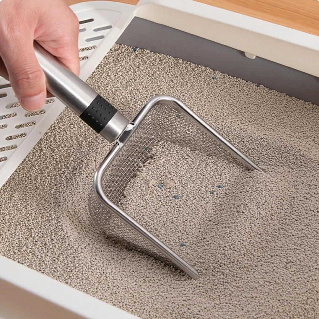 Stainless Steel Cat Litter Scoop – Durable, Easy Clean, Ergonomic Handle.