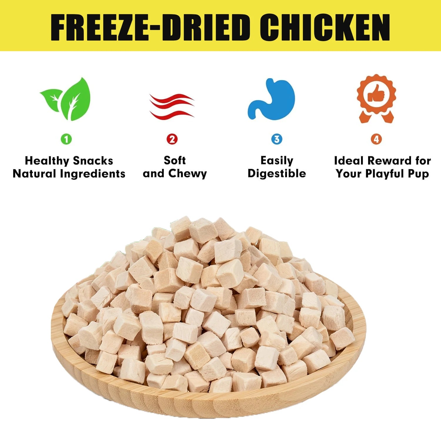 Freeze-Dried Chicken Treats for Dogs & Cats, Natural Training Rewards