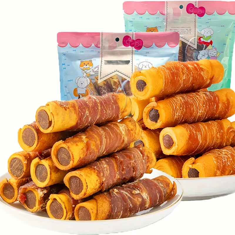 Chicken Wrapped Cowhide , Made From Chicken Meat And Beef Skin,