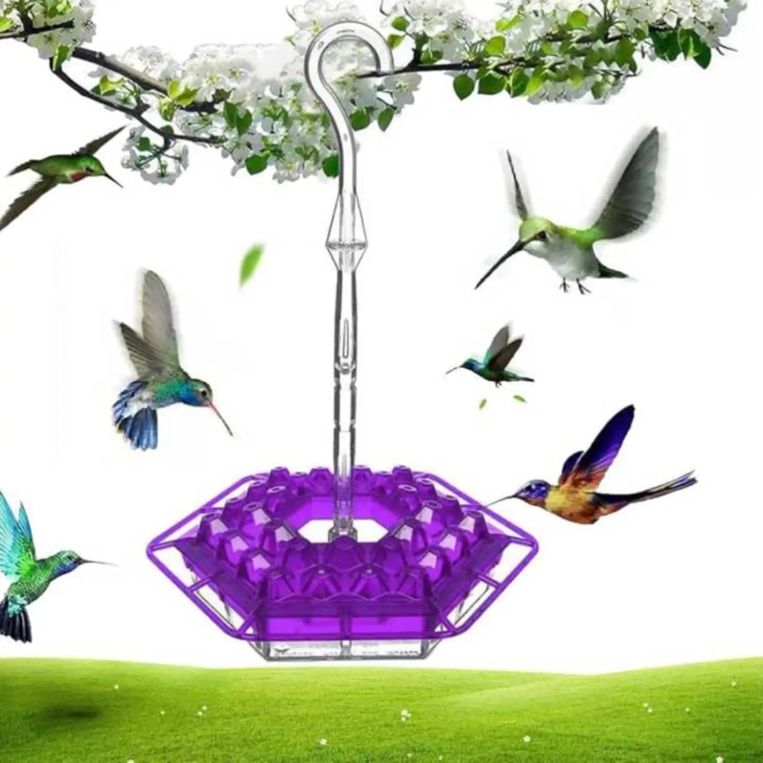 Hummingbird Feeders Leak-Proof With 30 Feeding Ports, Built-in Moat, Weather Proof & Easy-Fill