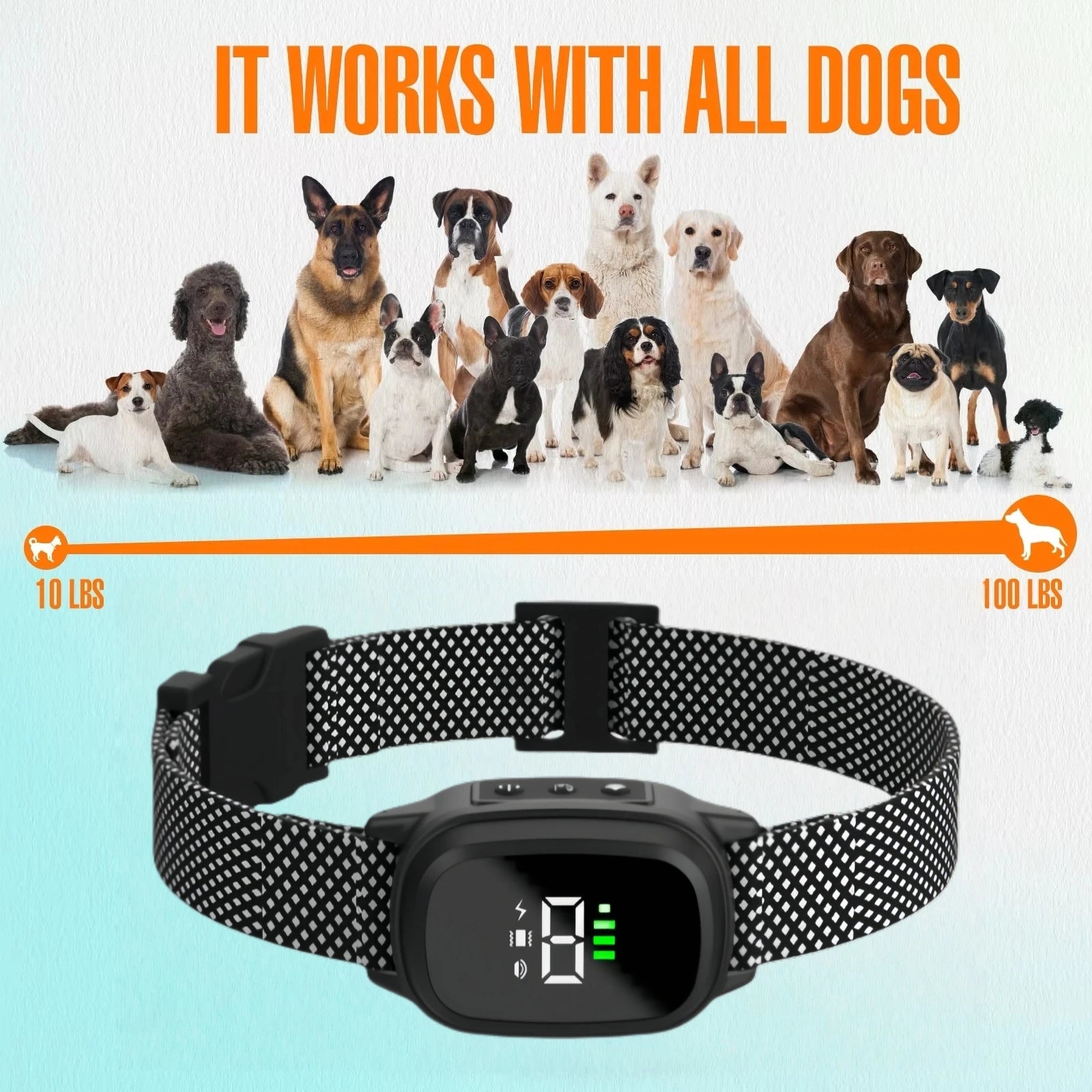Waterproof, Rechargeable ,Vibration Anti-Bark Collar For Dogs
