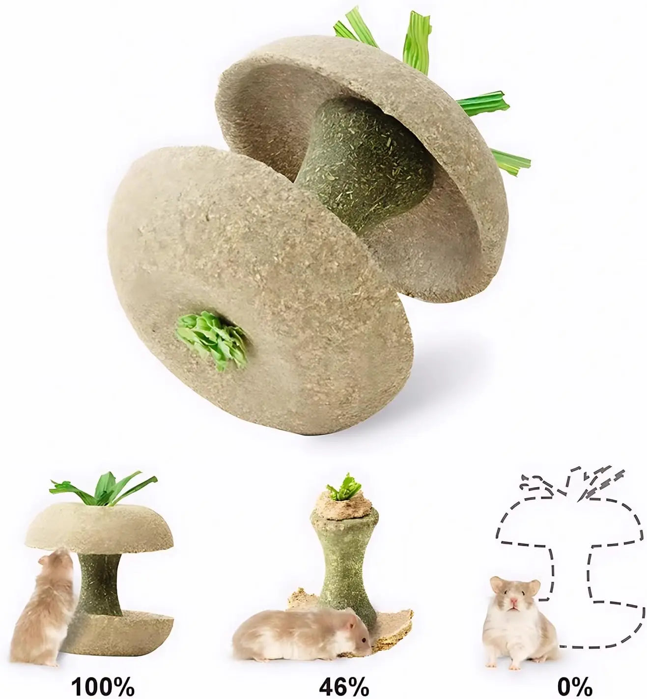 Apple Core Shaped Hamster, Guinea Pig, Rabbit, Chinchilla, Rat- Chew Toy