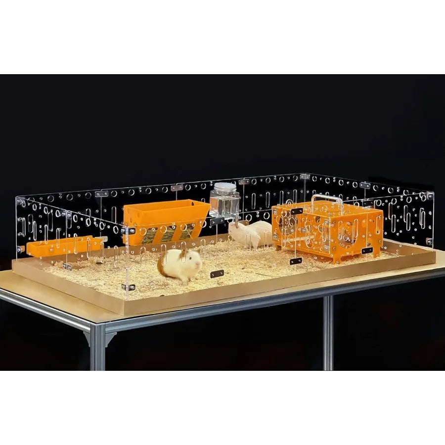 Large 4x2ft Open Acrylic Cage for Guinea Pigs Bunnies Quails Hedgehogs