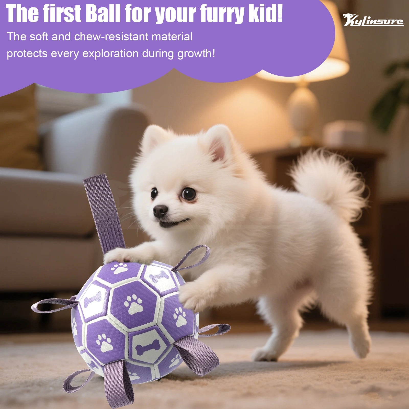 Soccer Ball with Straps, Interactive for Tug of War, Gifts, Water Toy,