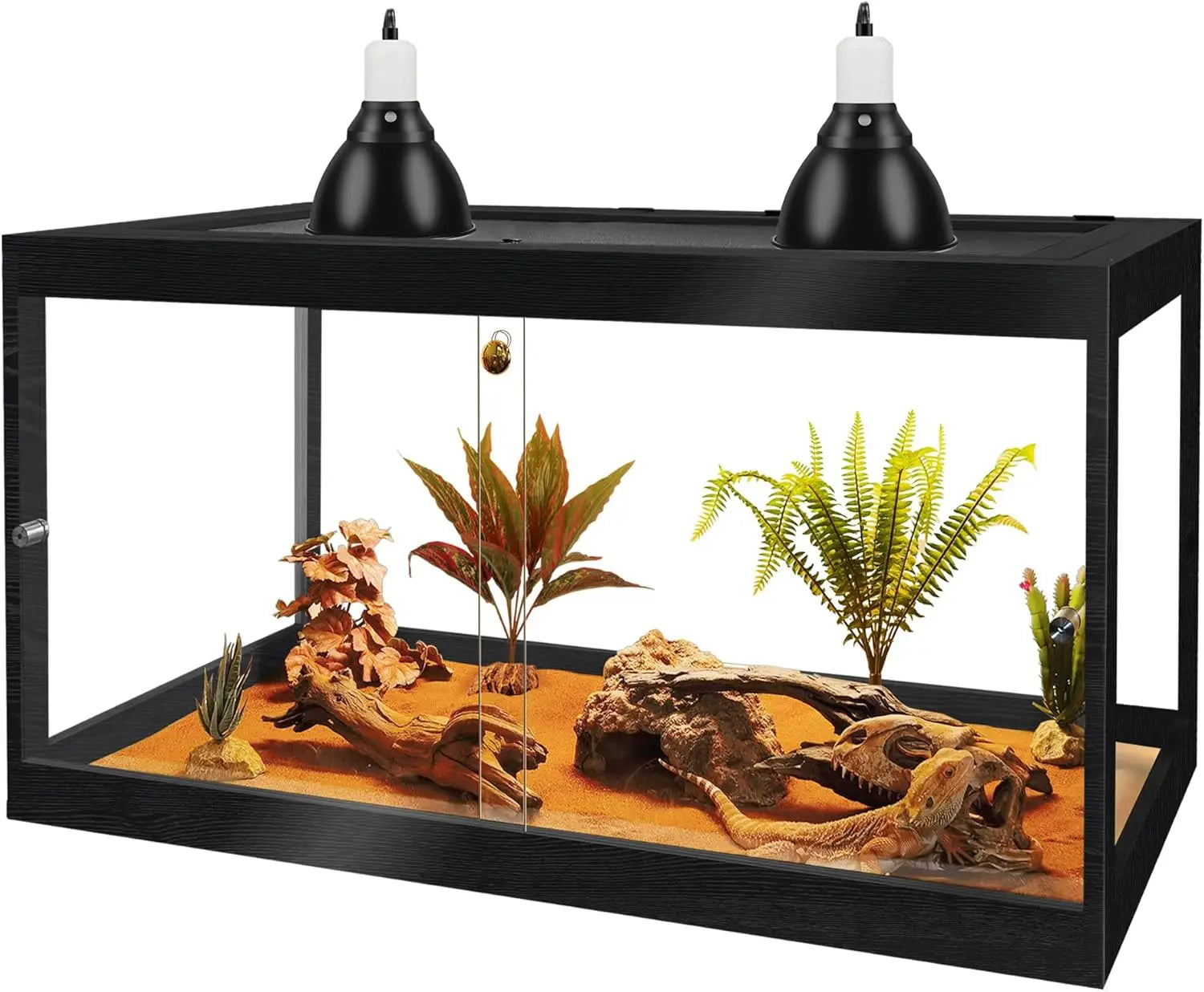 Reptile Tank with Mesh Roof and Sliding Door