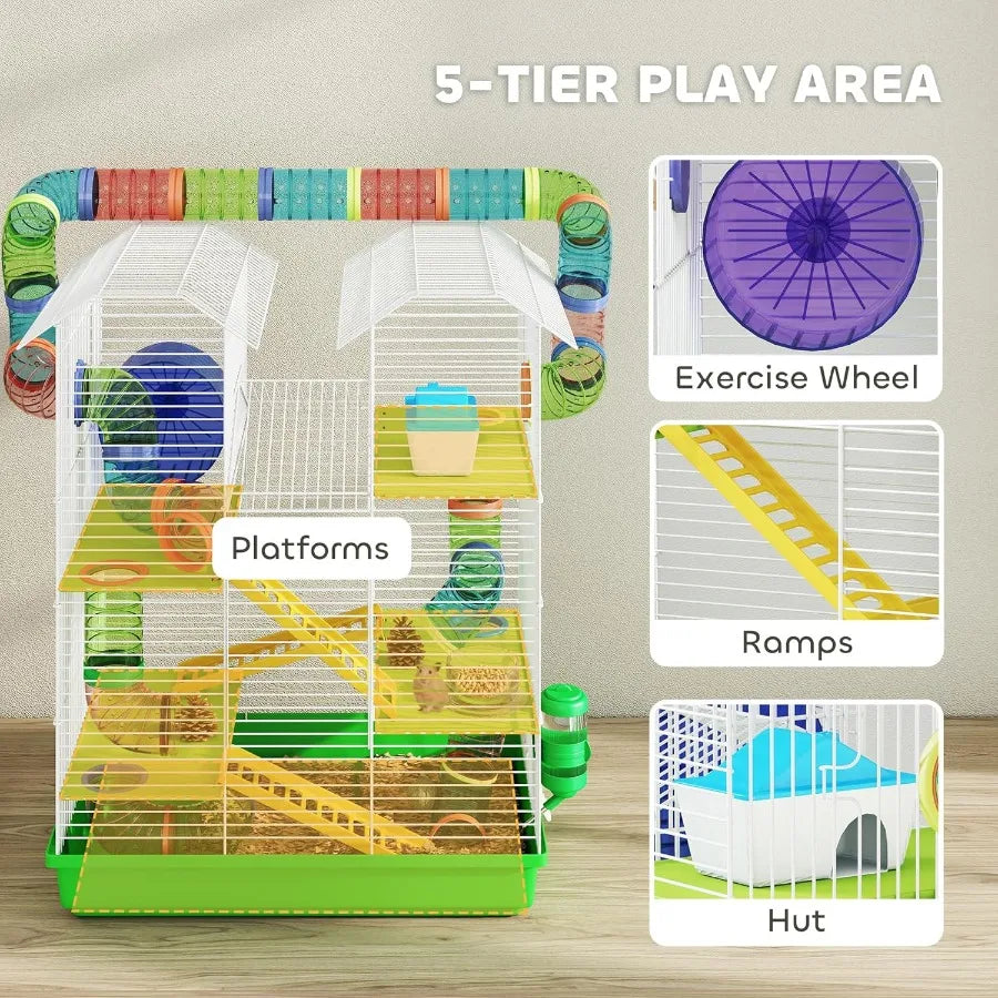 5 Tier Cage with Tubes and Tunnels
