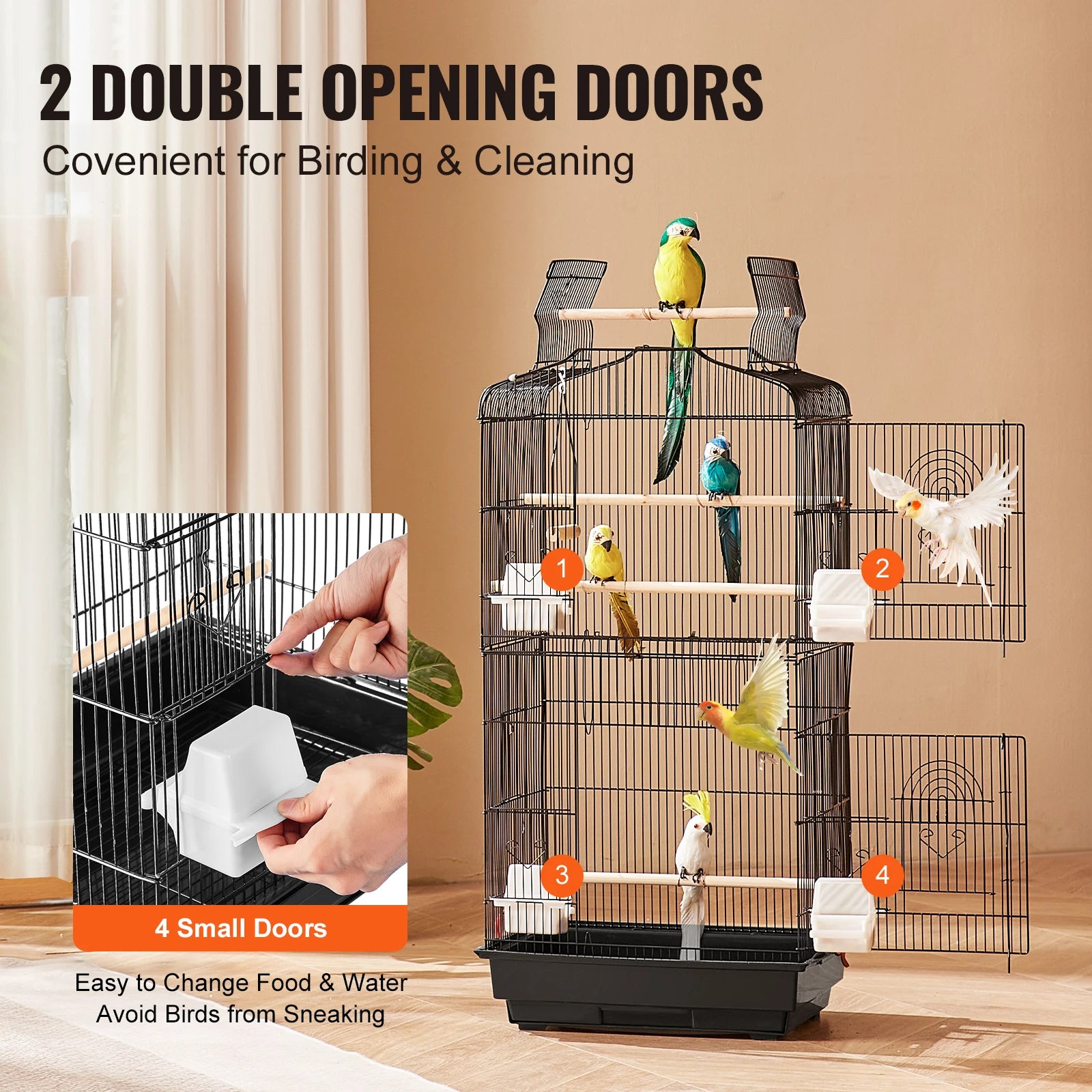 Hanging Open Top Parrot Cage