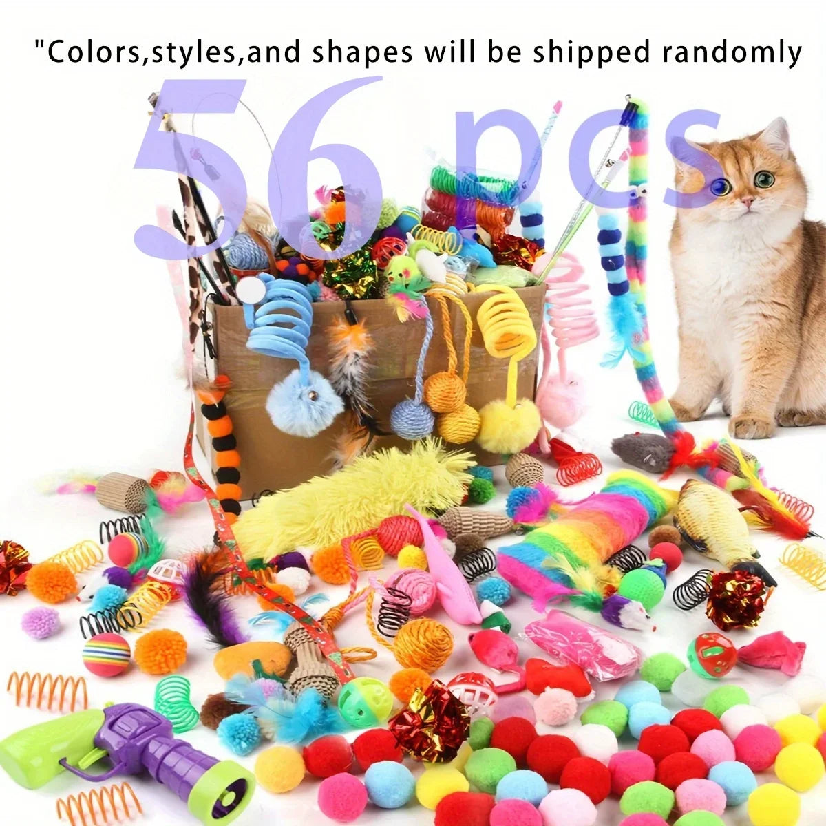 Cat Toys Mixed Pack. A Combination of Various Plastic ,Plush Toys