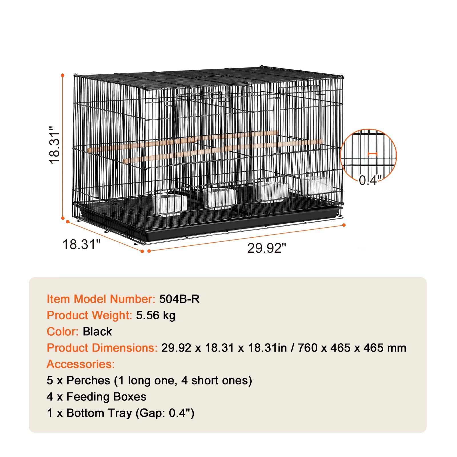 Small Animal Cage for Pet Travel
Handle and Perche
