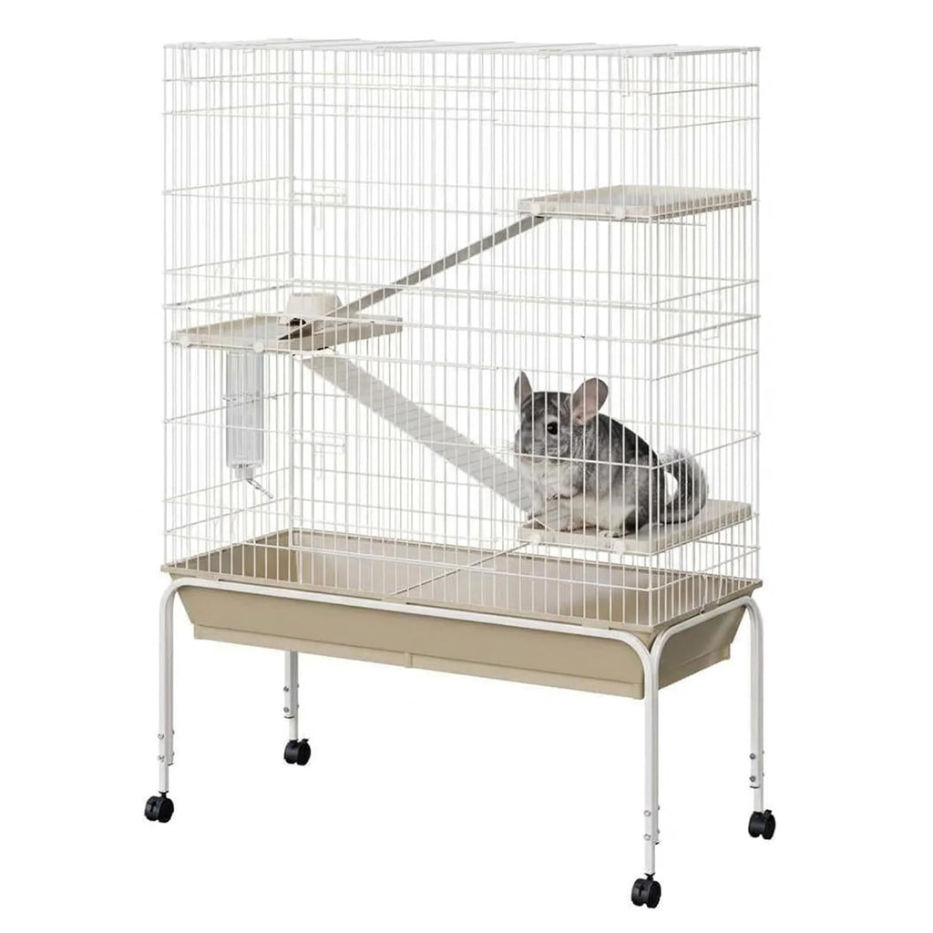Metal Cage with Wheels, Ramps & Platforms, Water Bottle & Food Dish