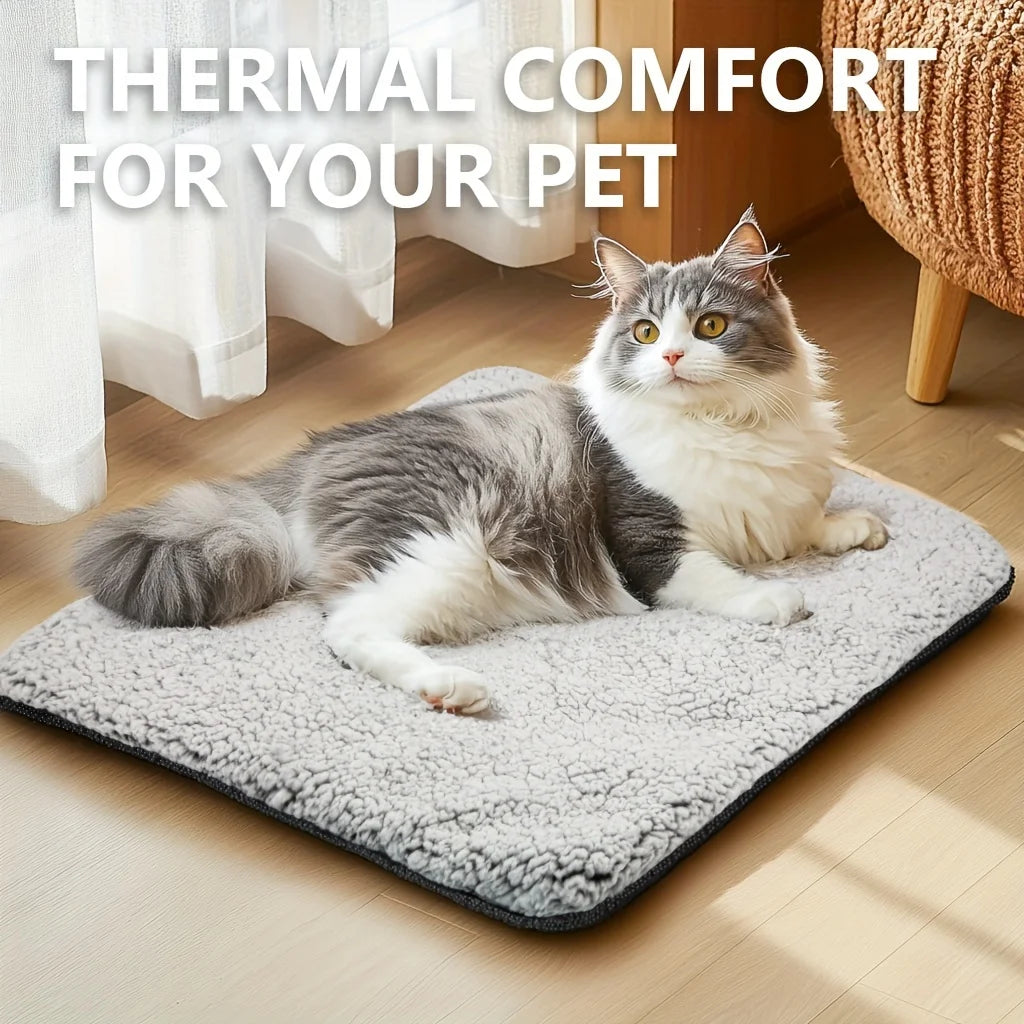 Self-Heating Pet Cushion, Washable with Thermal Body Heat Reflecting Core