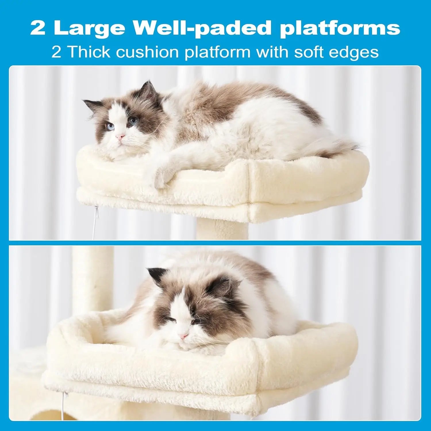 Multi-Level Cat Tree , Scratching Posts, Plush Condos, and Perch Hammock