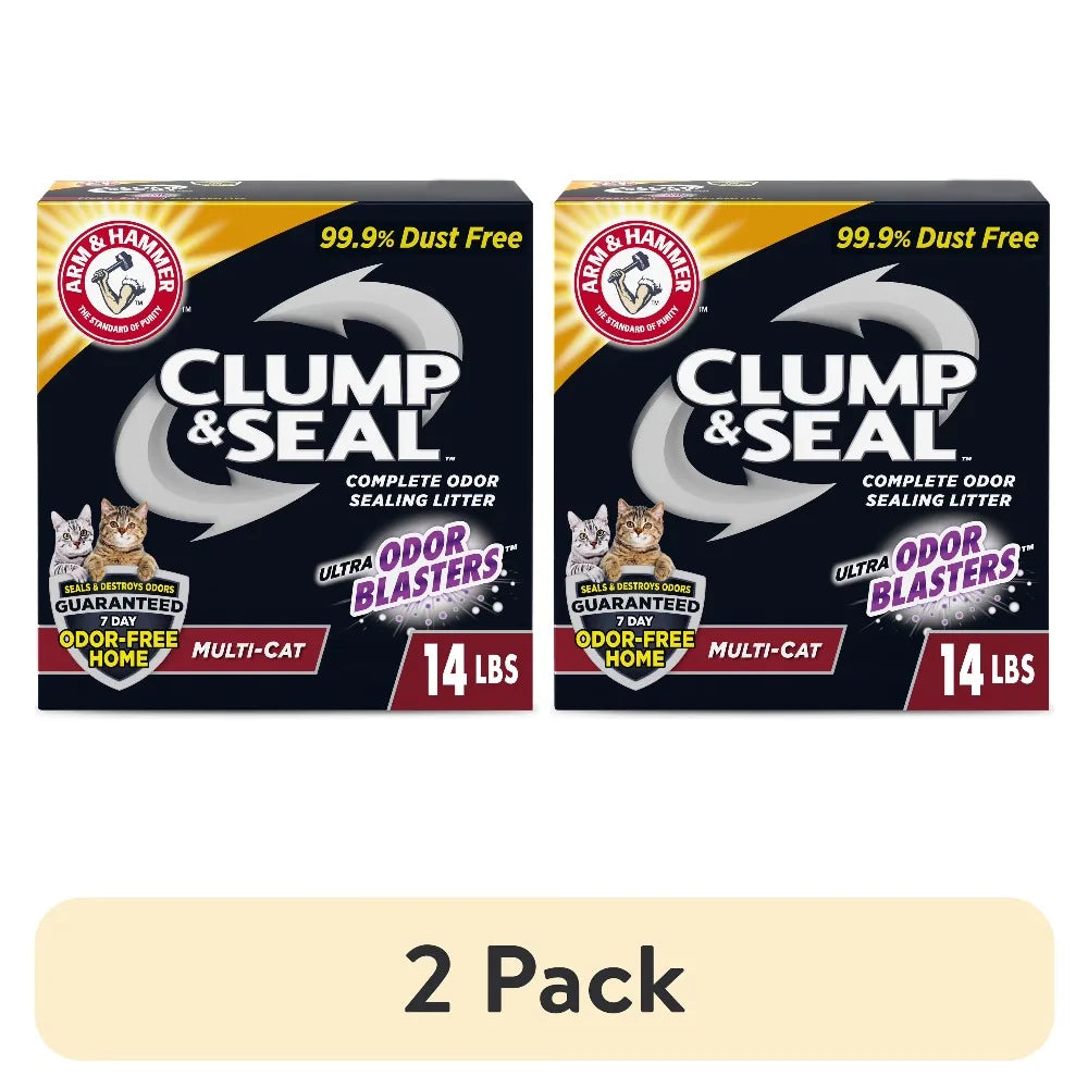2 Pack Clumping Cat Litter Multi Cat 14 lb