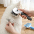 Grooming Brush, Self-Cleaning, Slicker Comb with Round-Tip Bent Needles