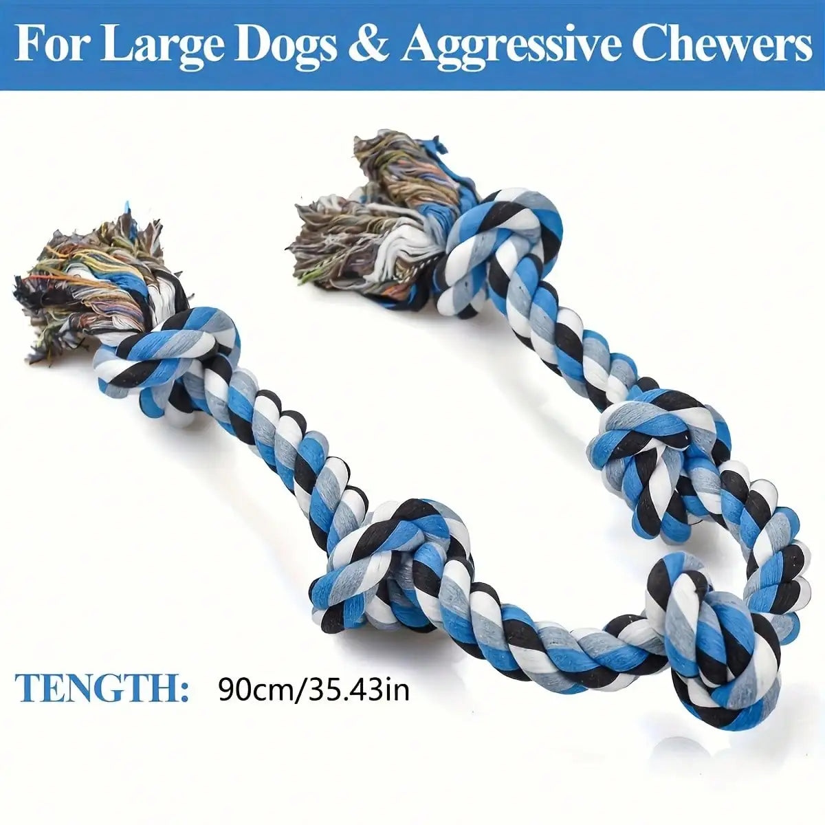 Extra Thick Braided Rope Dog Toy for Tug of War & Heavy Chewing