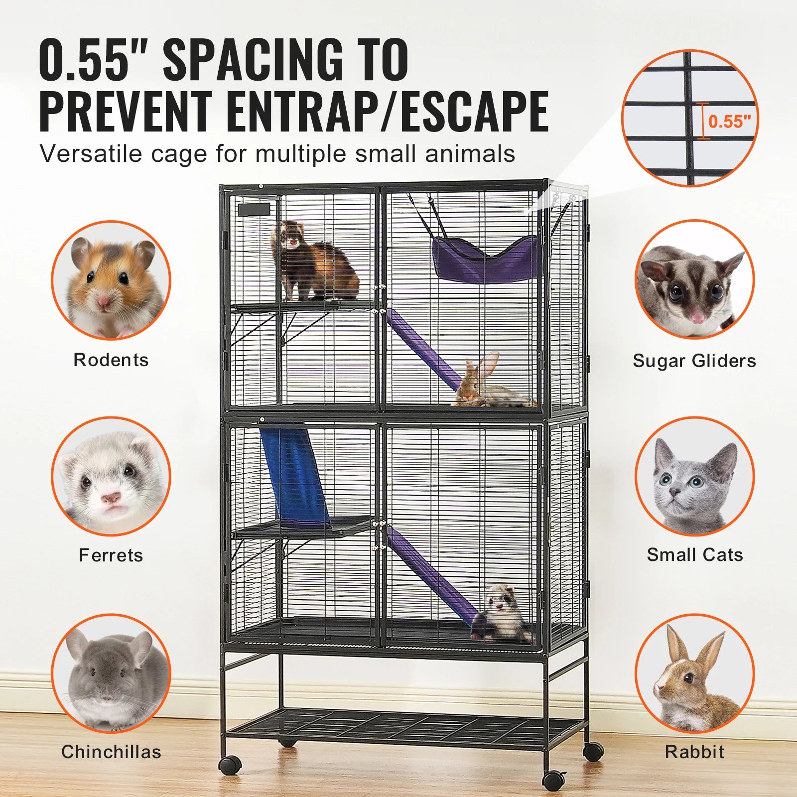 Metal Large 4-Tier Critter Cage