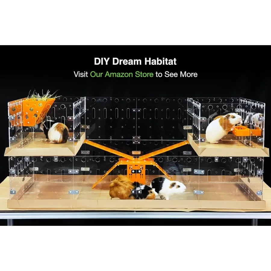 Large 4x2ft Open Acrylic Cage for Guinea Pigs Bunnies Quails Hedgehogs